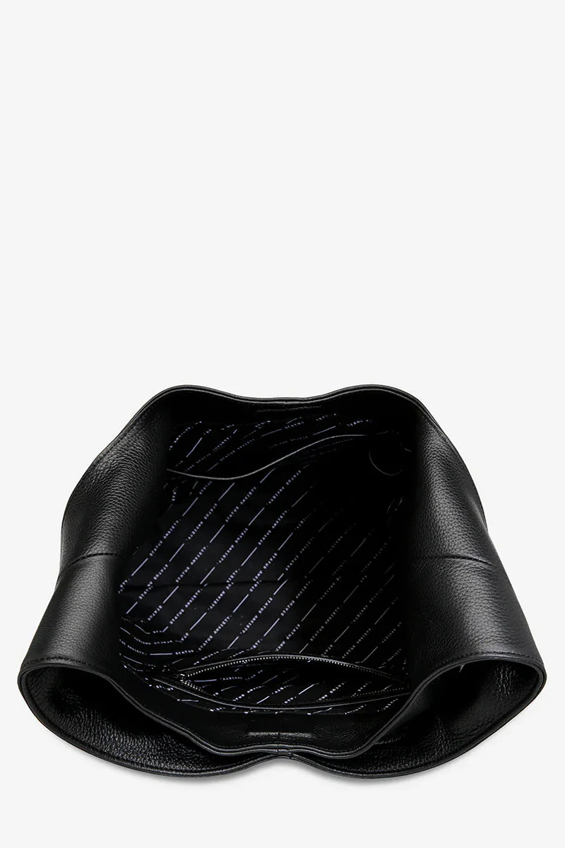 Solstice Black Large Slouch Shoulder Bag - Image 6