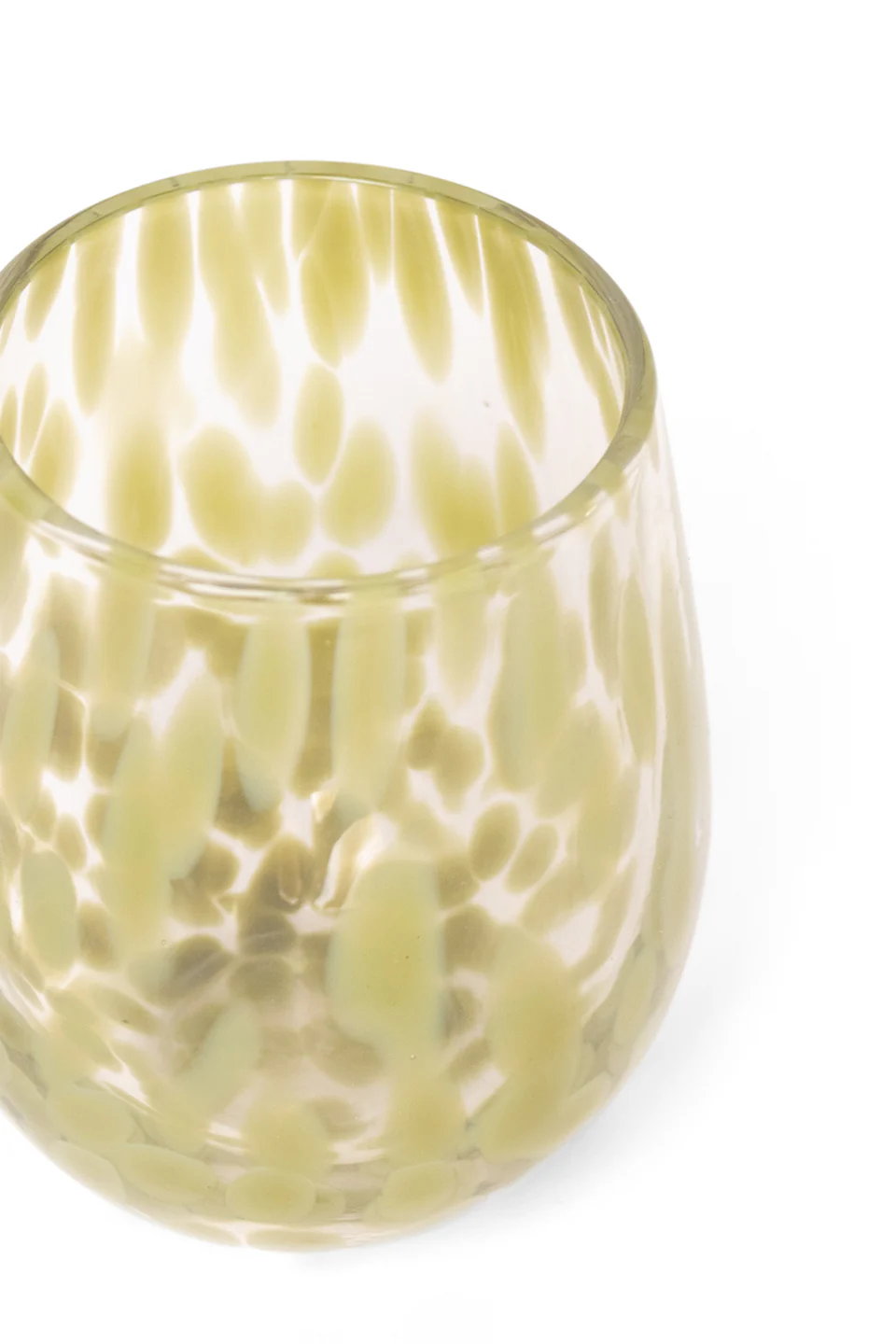 Stemless Olive Splatter Wine Glass - Image 2