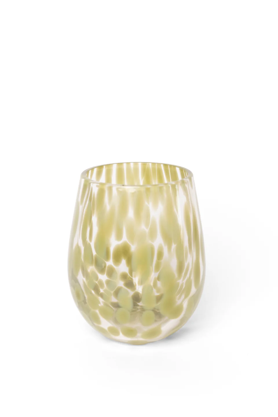 Stemless Olive Splatter Wine Glass - Image 3
