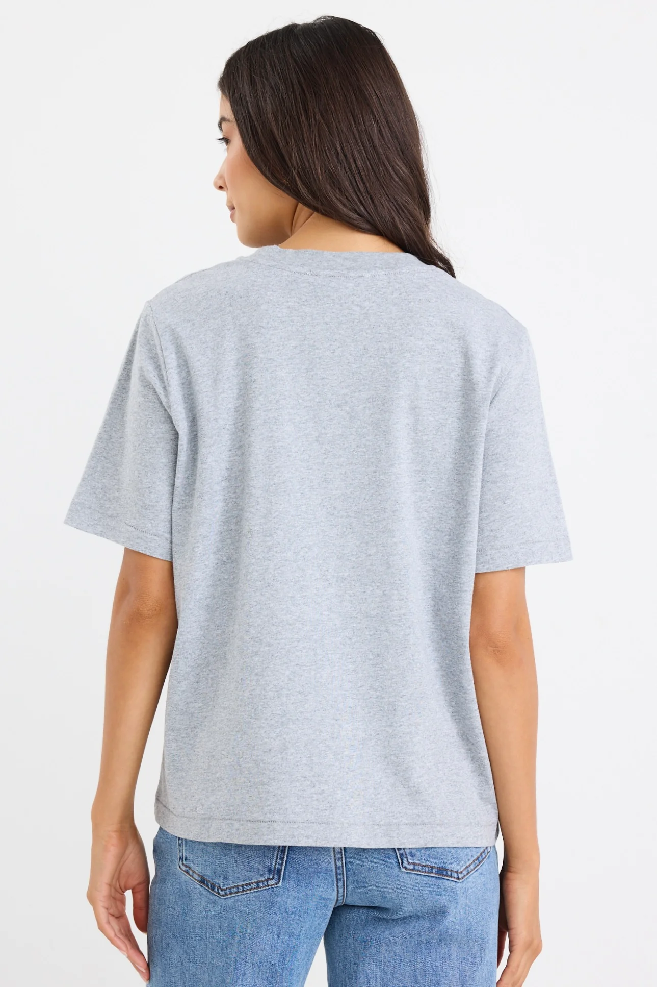 Street Grey Marle Crew Neck Short Sleeved Boxy Tee - Image 5