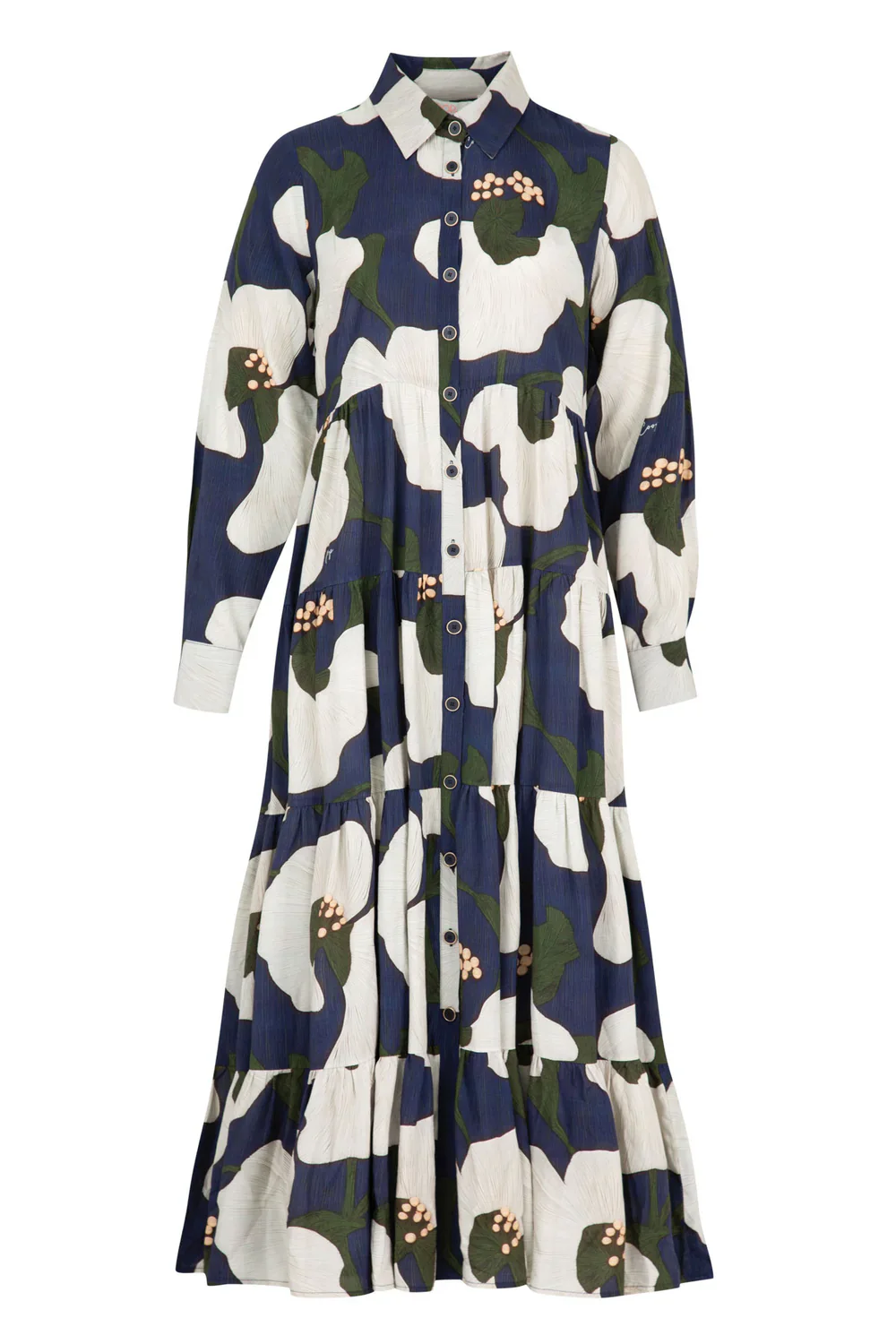 Sun & The Swoon Navy Floral Print LS Maxi Dress - Image 5