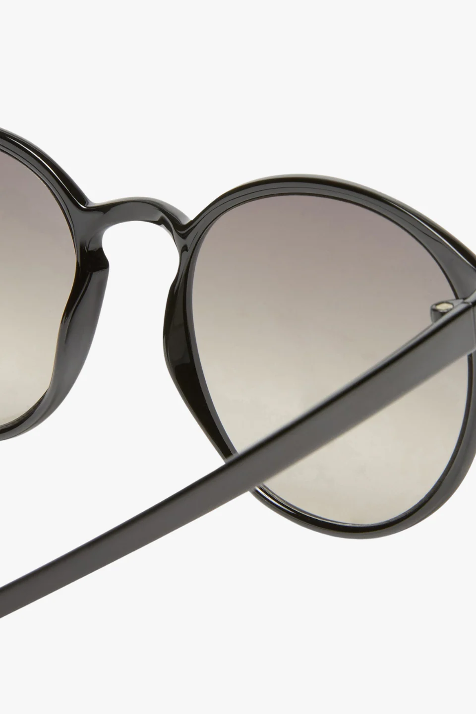 Swizzle Thin Round Matte Black Smoke Gradient Lens Sunglasses - Image 3