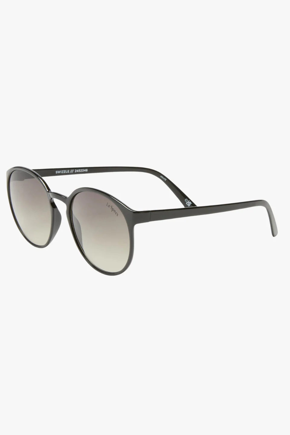 Swizzle Thin Round Matte Black Smoke Gradient Lens Sunglasses - Image 4
