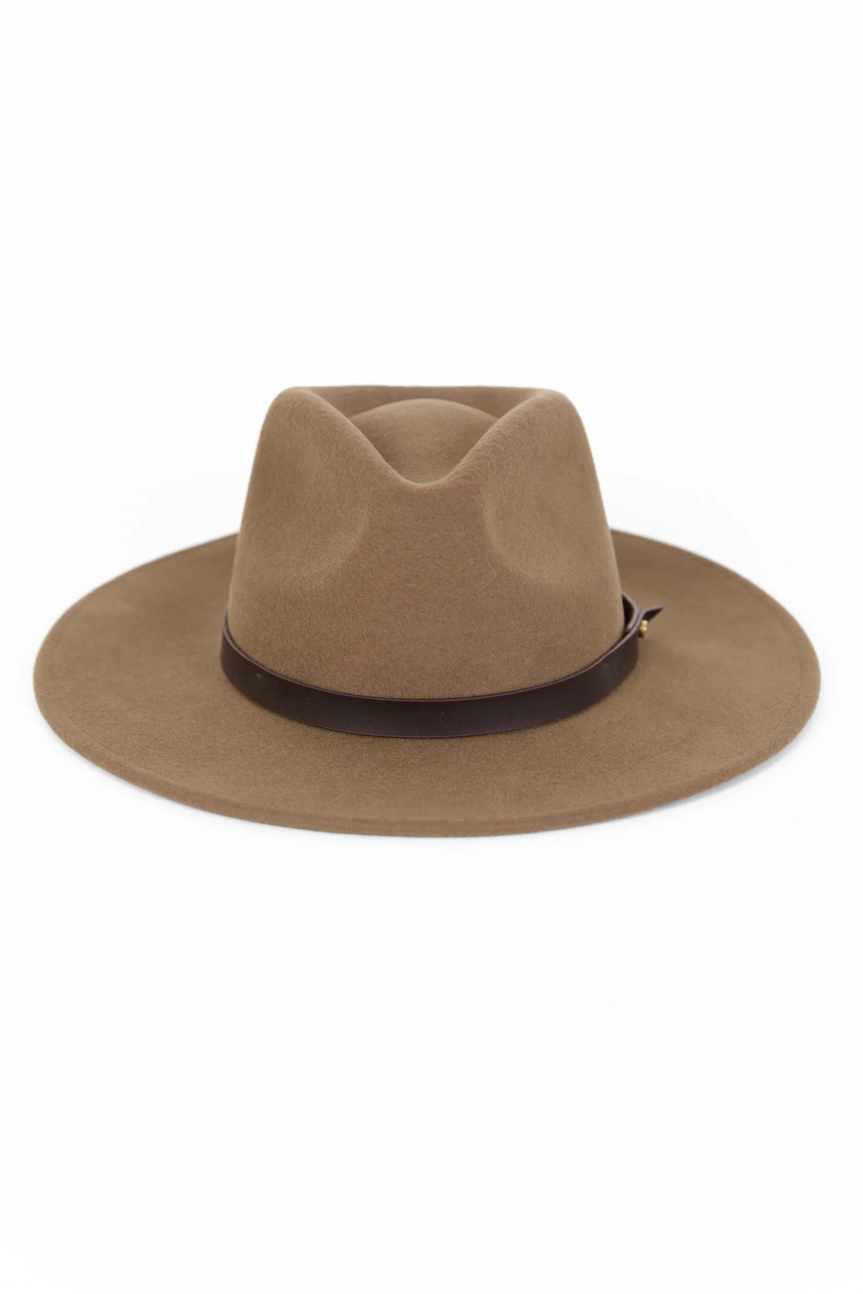 Tanner Dark Taupe Mid Brim Panama Adjustable Wool Hat - Image 2