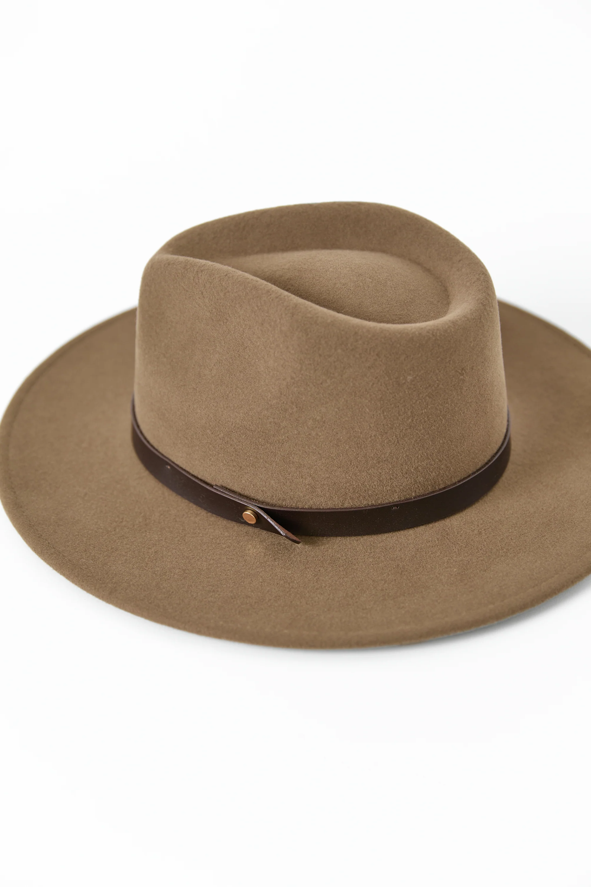 Tanner Dark Taupe Mid Brim Panama Adjustable Wool Hat - Image 4