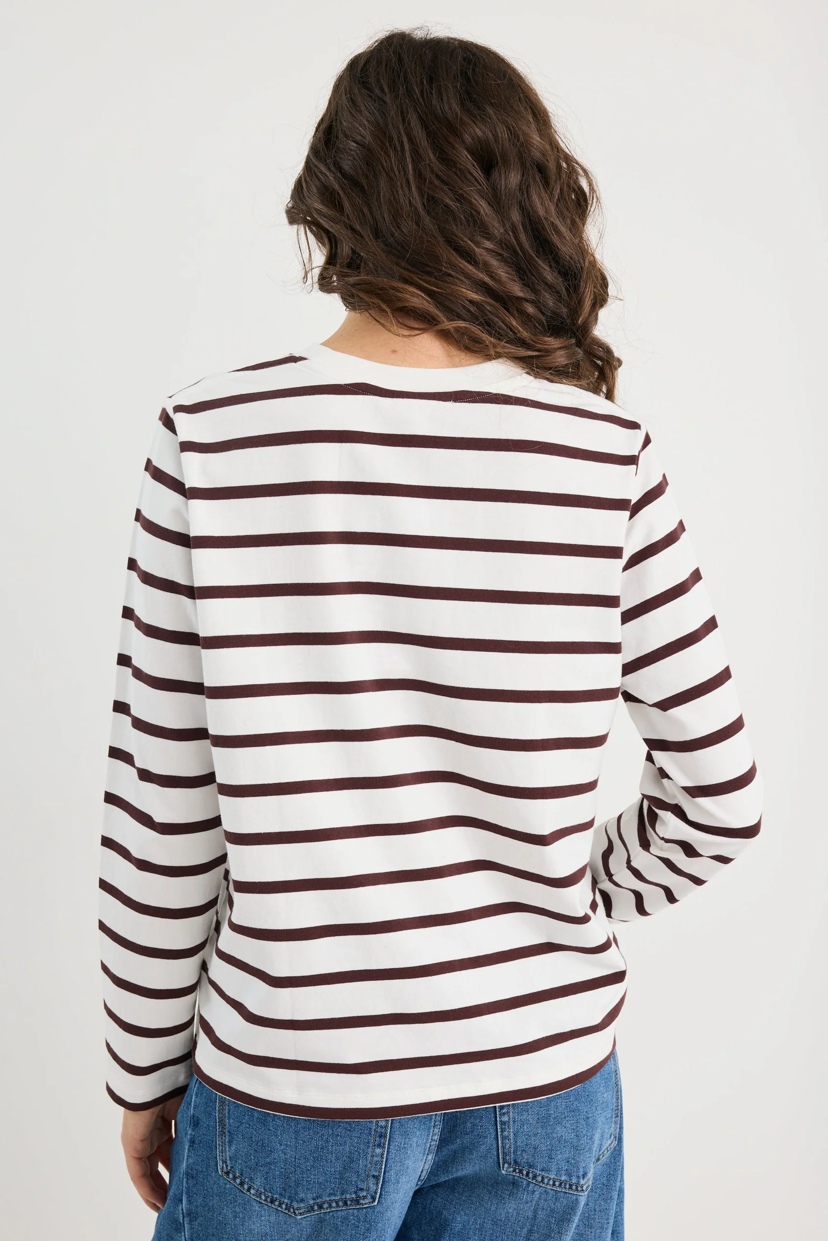 Tether Chocolate White Stripe LS Boxy Tee - Image 6