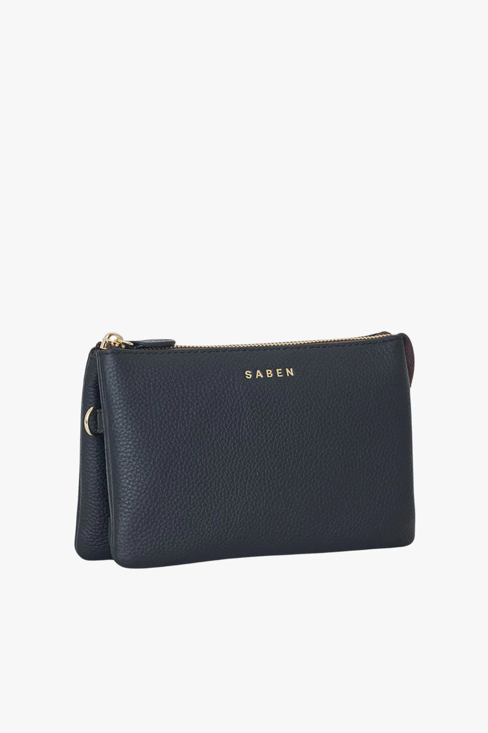 Tilly Multi Pocket Black Leather Crossbody Clutch - Image 7