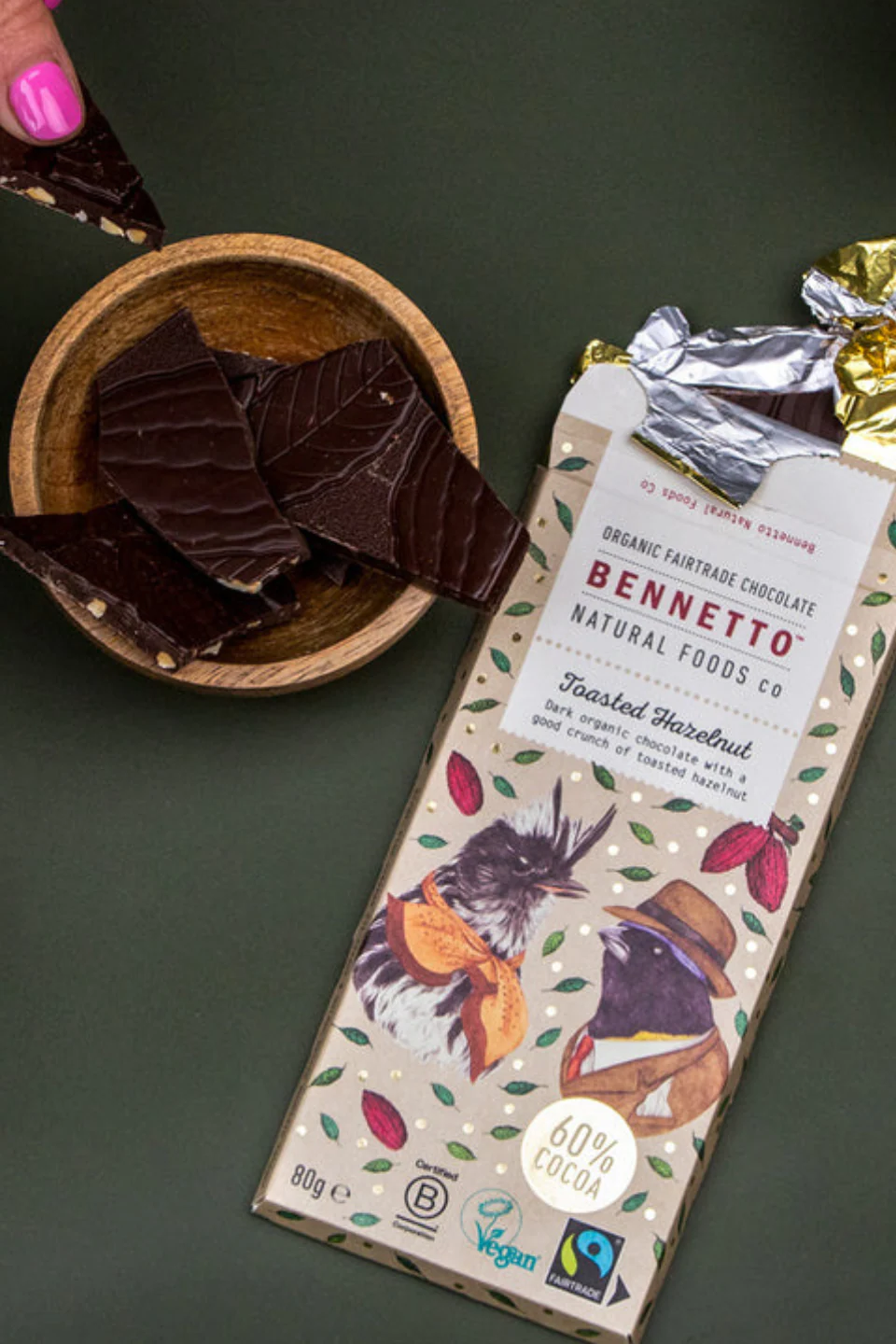 Toasted Hazelnut 80g Stone Fairtrade Chocolate - Image 4