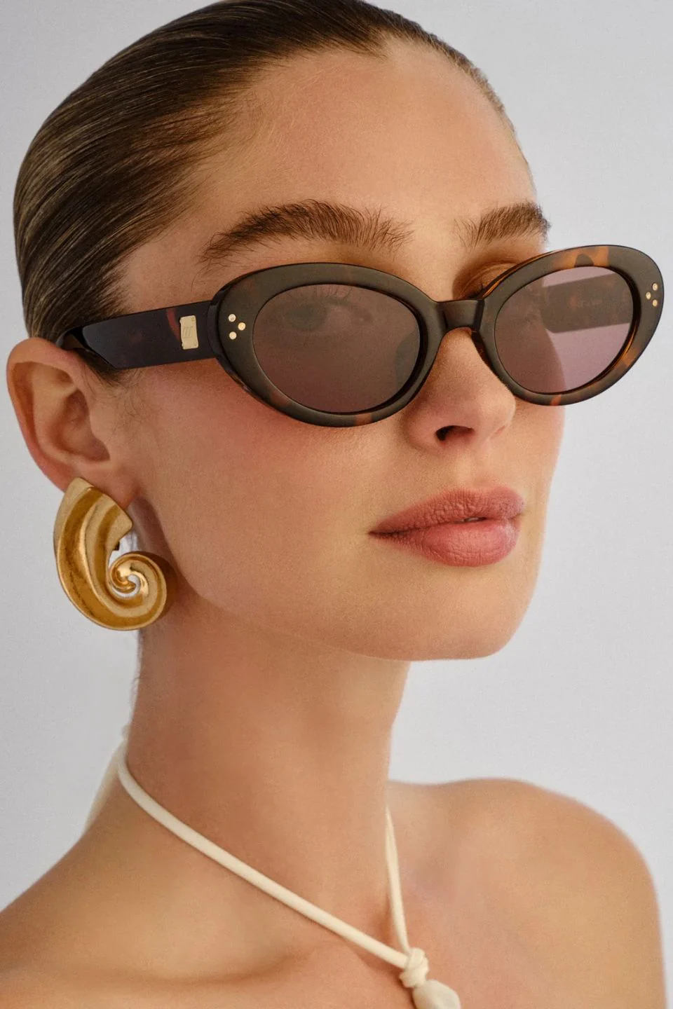 Tootsie Tort Smokey Lens Round Cat Eye Sunglasses - Image 2