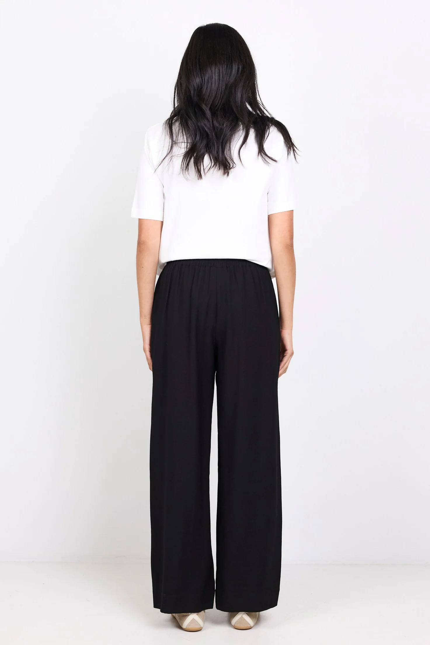 Townie Black Matte Petite Stripe Side Tape Wide Leg Pants - Image 4