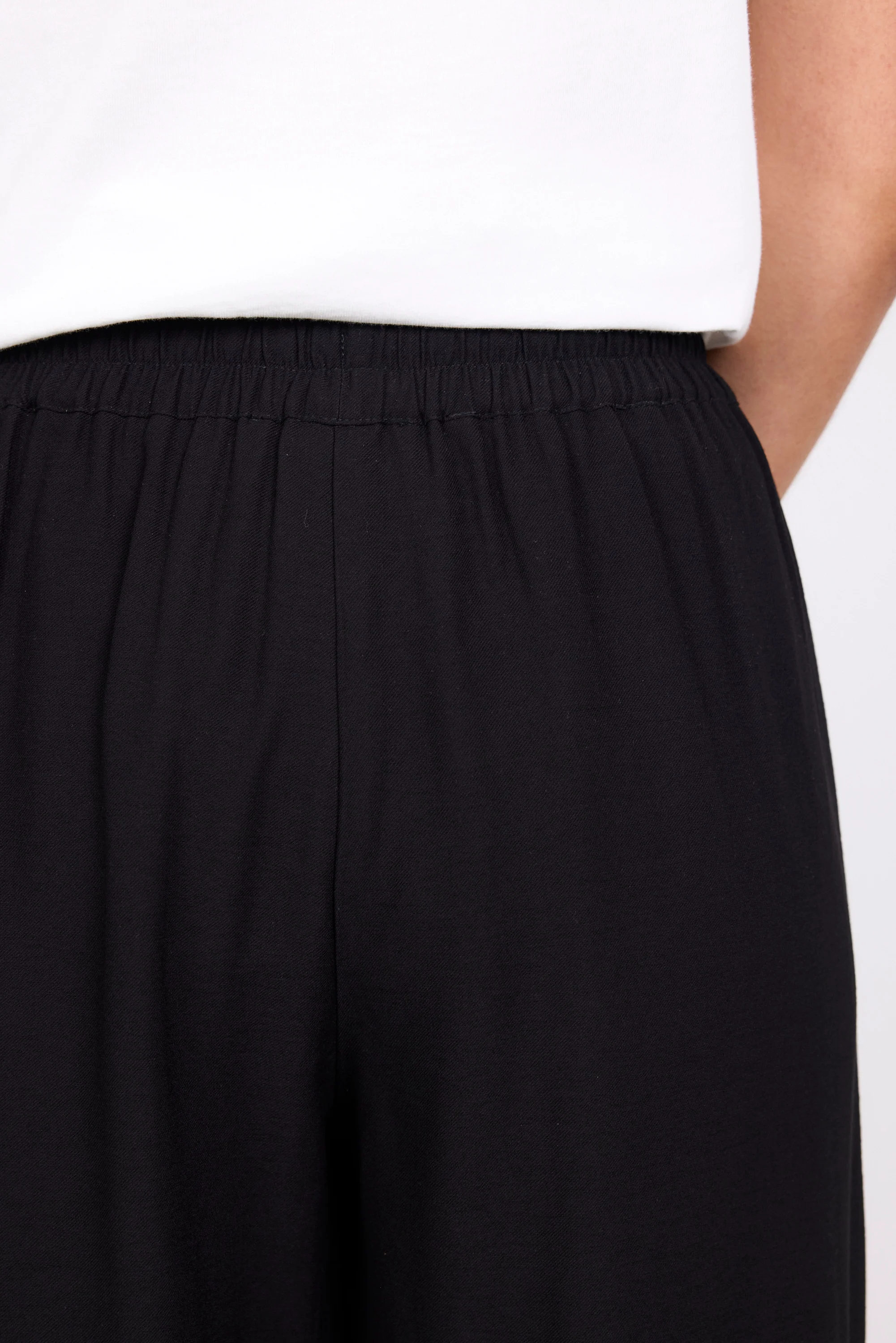 Townie Black Matte Petite Stripe Side Tape Wide Leg Pants - Image 5