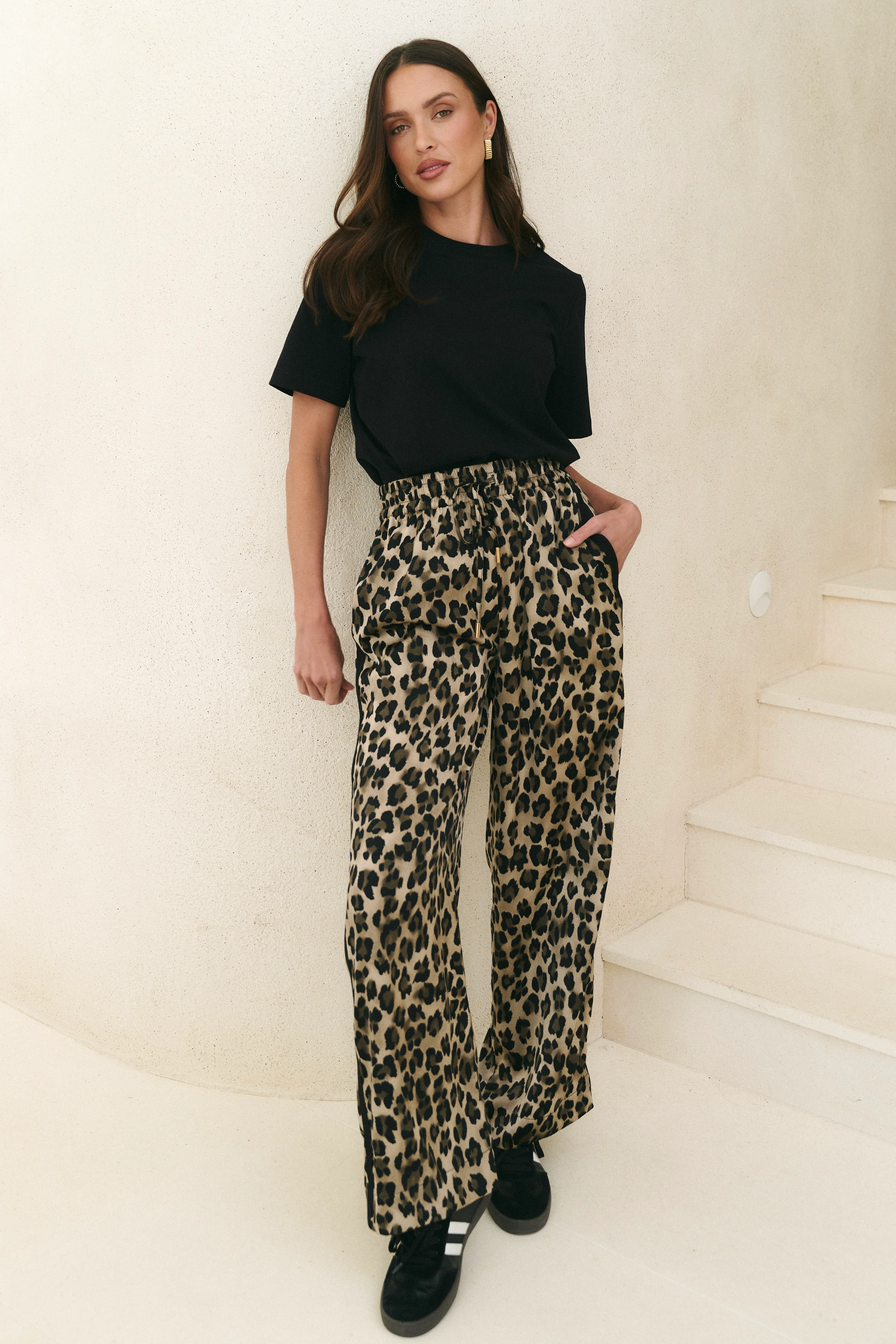 Townie Animal Satin Tape Side Elastic Waist Pants - Image 2