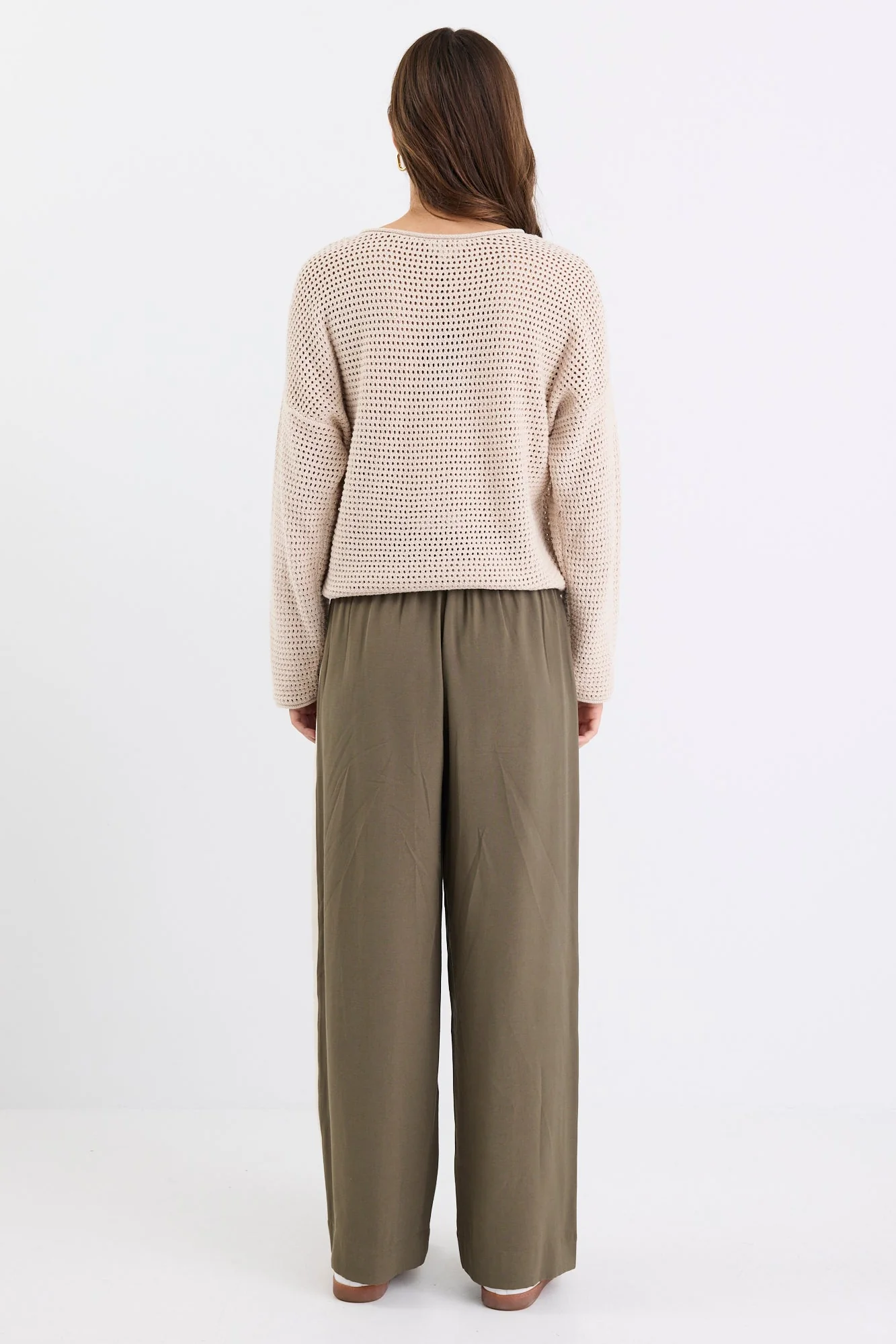 Townie Olive Stripe Side Tape Wide Leg Pants - Image 8