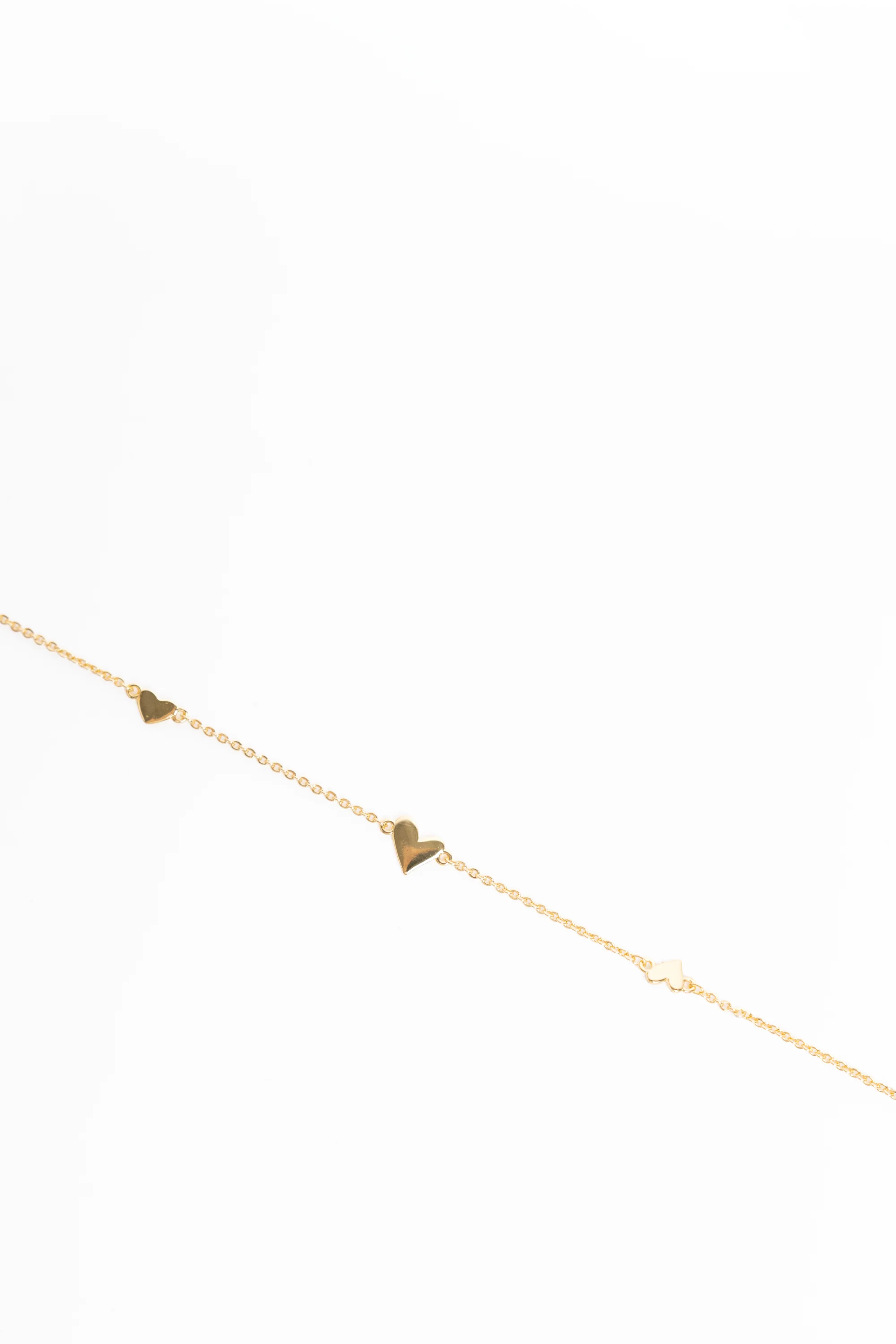 Triple Heart Charm 14k Gold Plate Plate Bracelet - Image 2