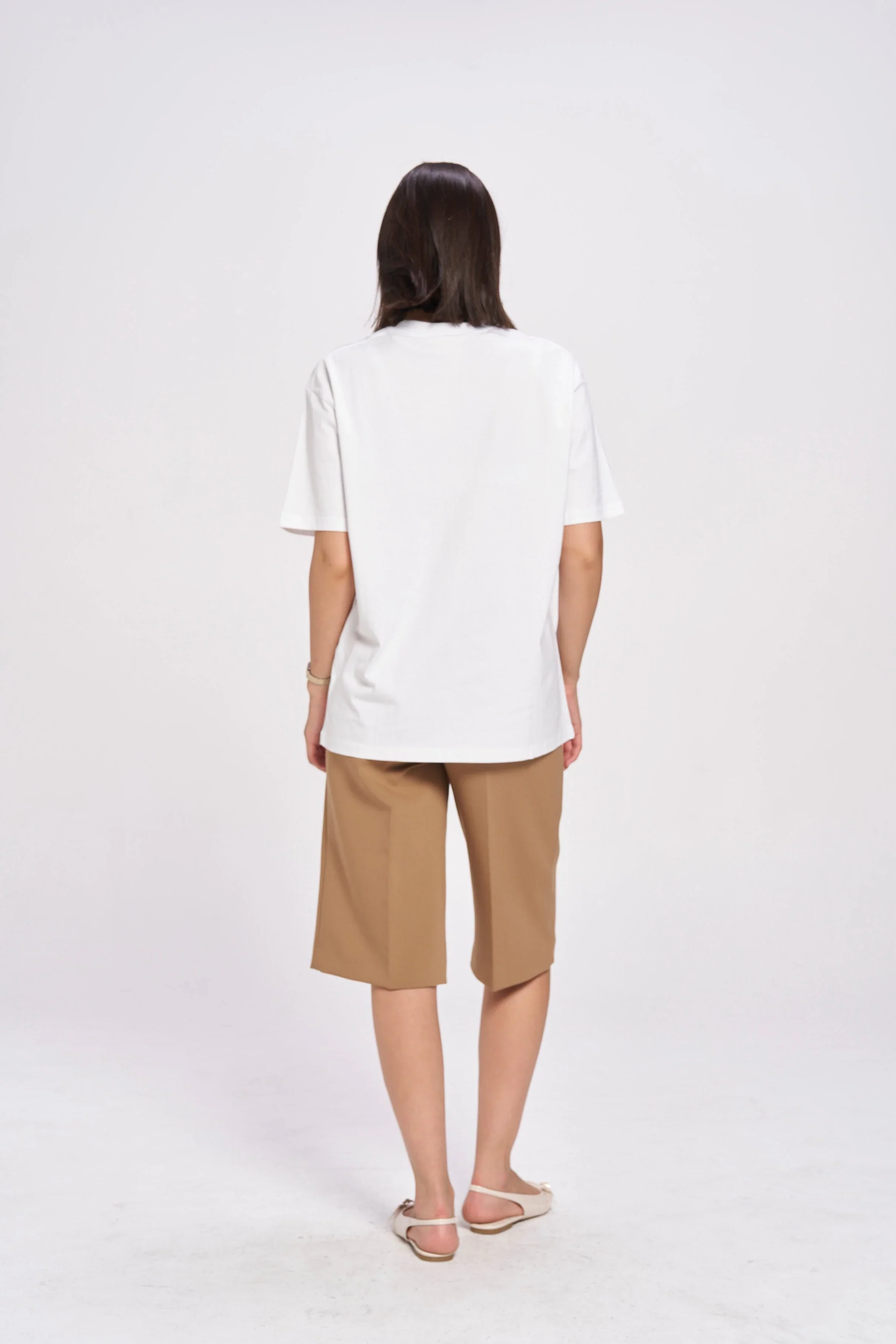 Valencia White Citrus Print Oversized Tee - Image 4