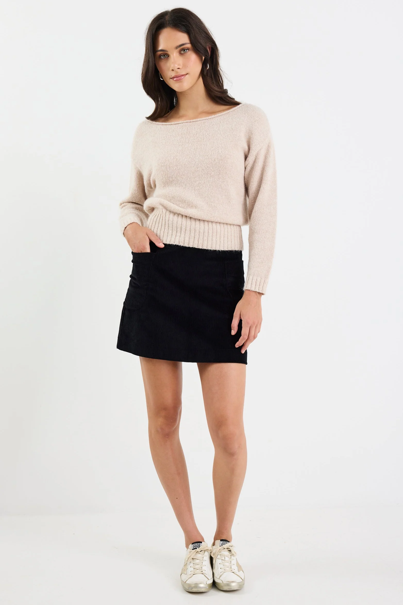 Valid Black Cord Mini Skirt - Image 3