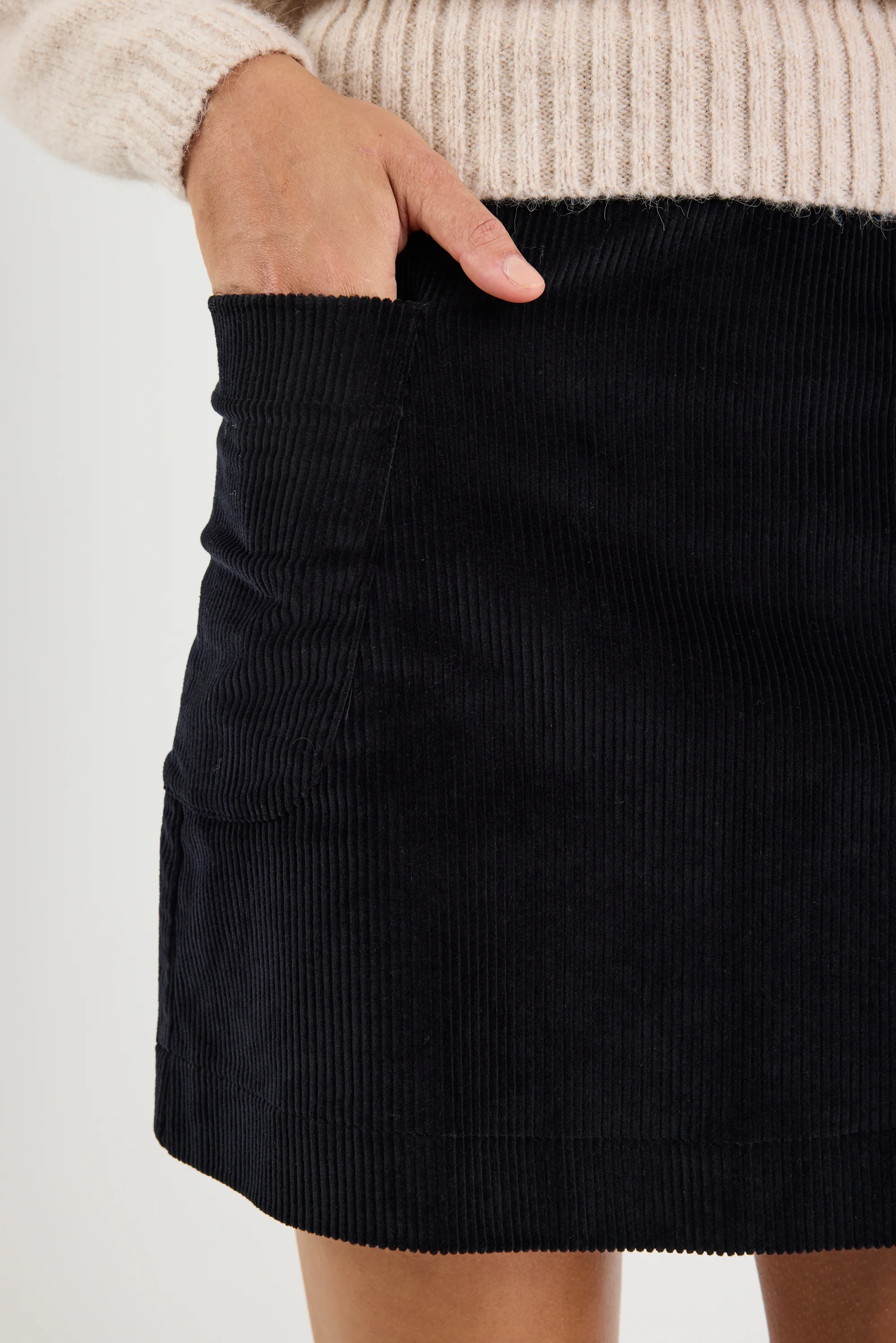 Valid Black Cord Mini Skirt - Image 5