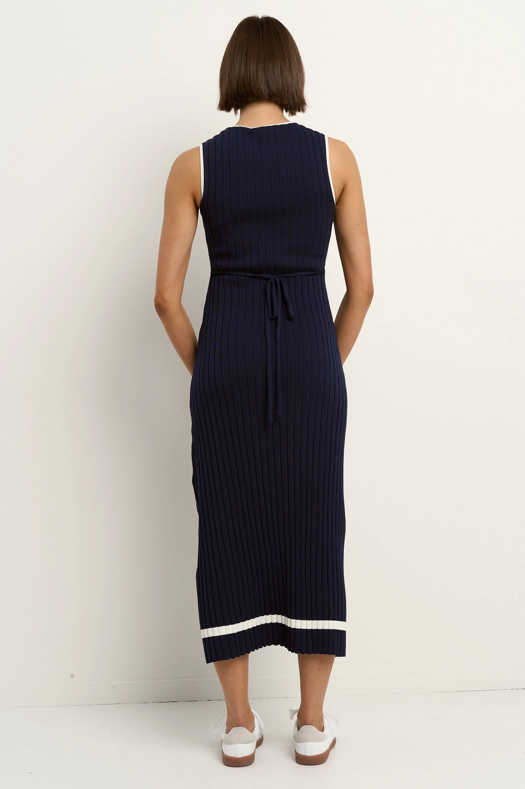 Vanity Navy Rib Sleeveless Knit Maxi Dress - Image 4