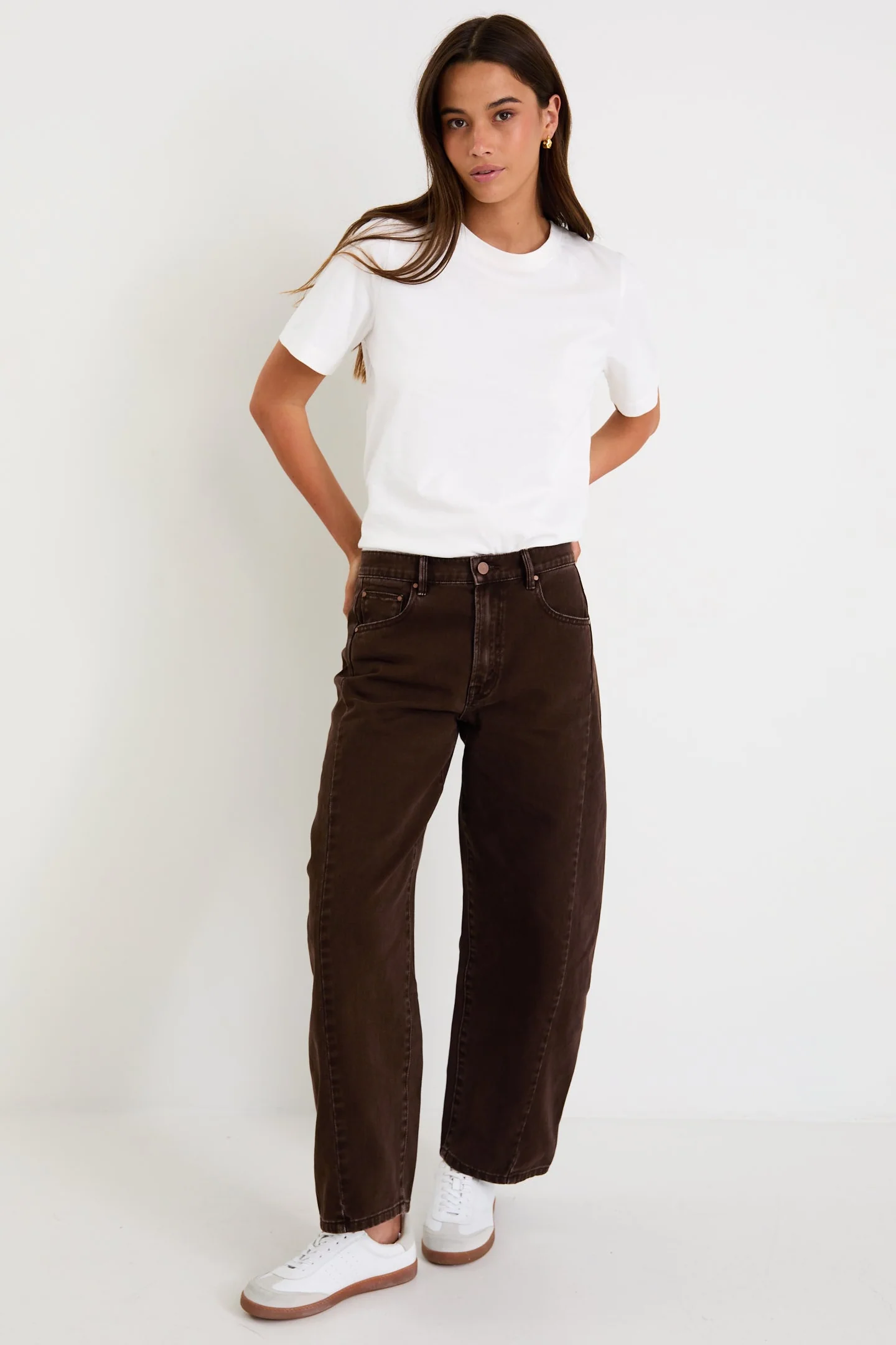 Varsity Chocolate Forward Seam Barrel Jeans - Image 4