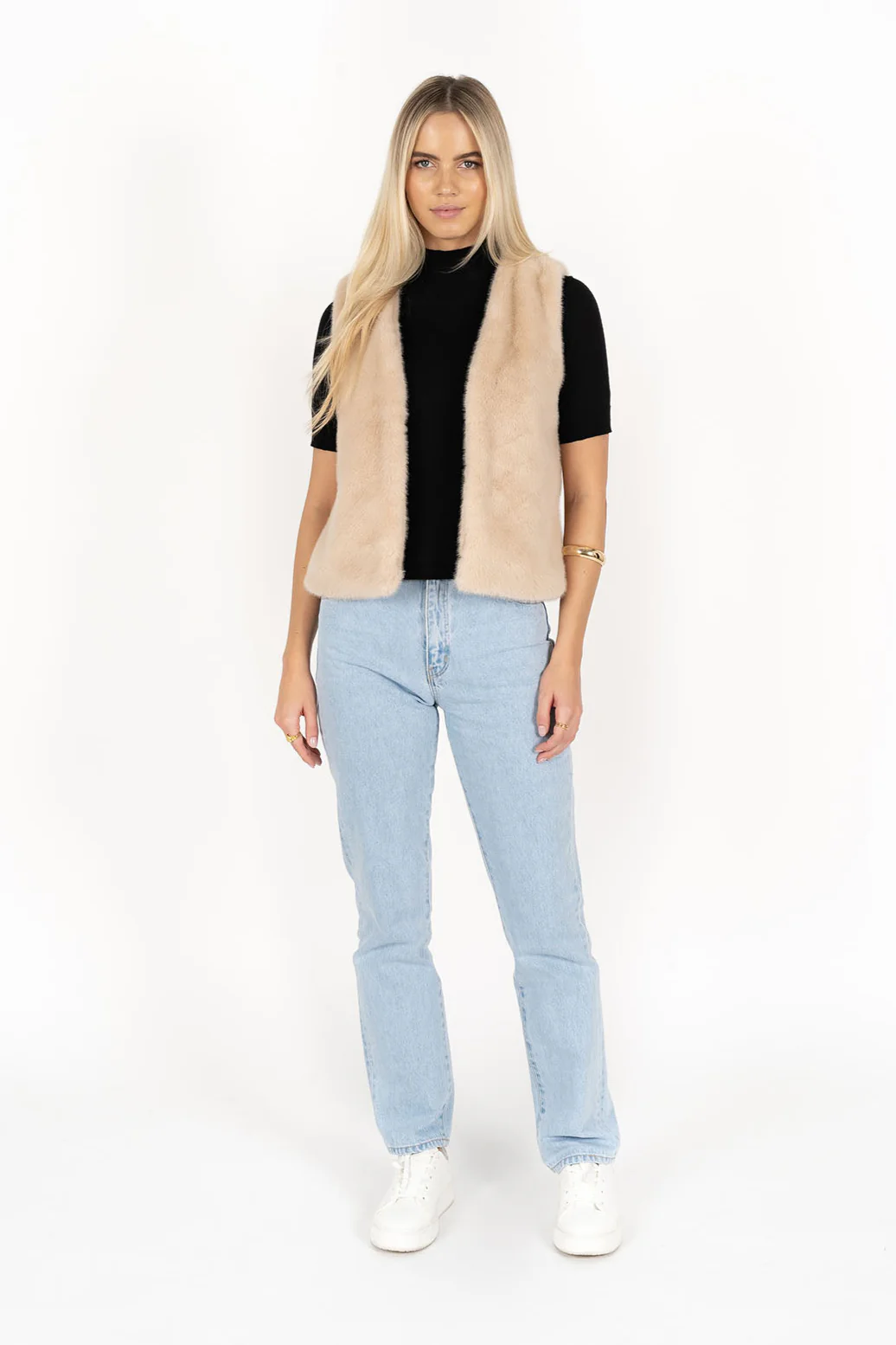 Vienna Latte Faux Fur Vest - Image 2