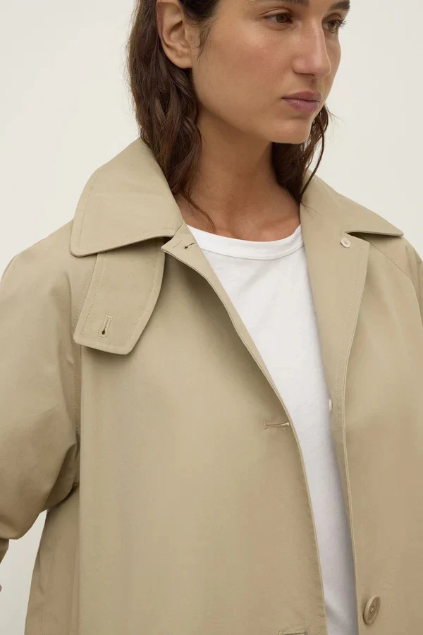 Waverly Tan Long Cotton Car Coat - Image 2