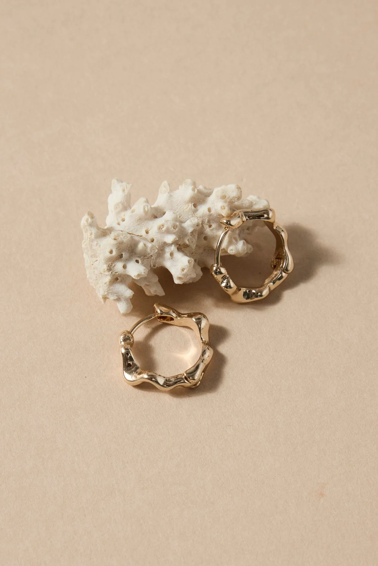 Wavey Hoop Gold Earrings