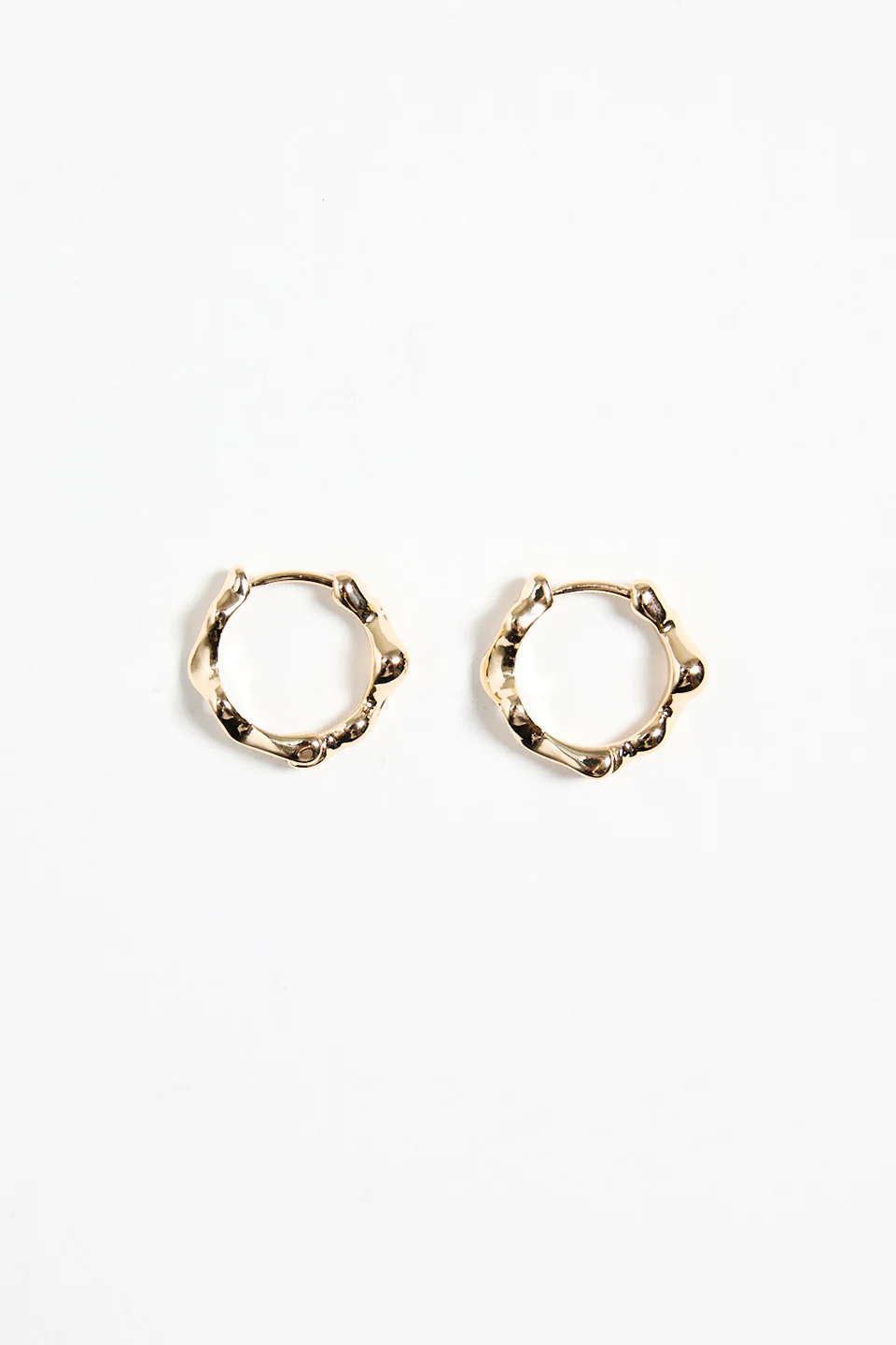 Wavey Hoop Gold Earrings - Image 2