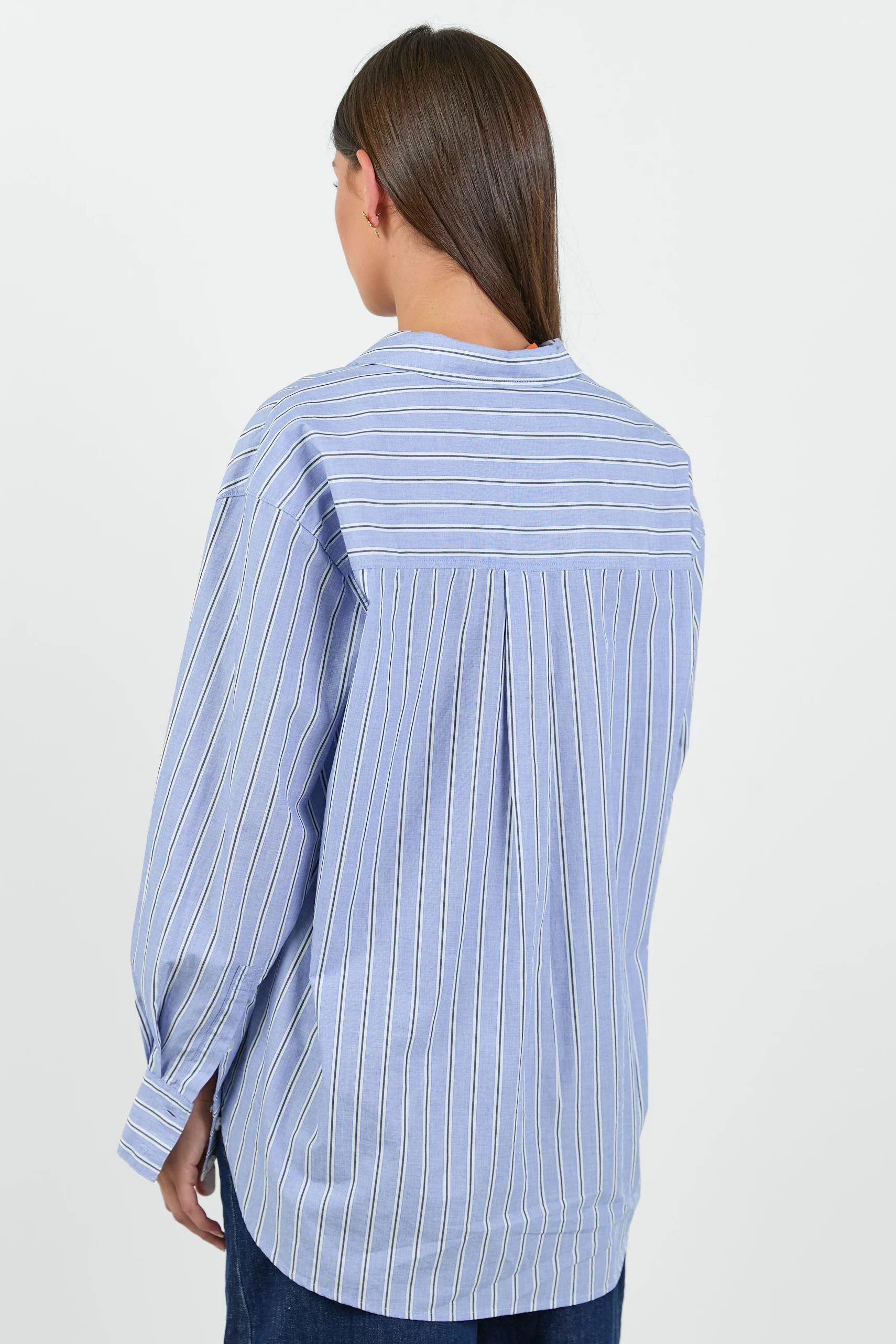 You Got This Blue Navy Stripe Oversized Boyfriend Shirt - Image 5