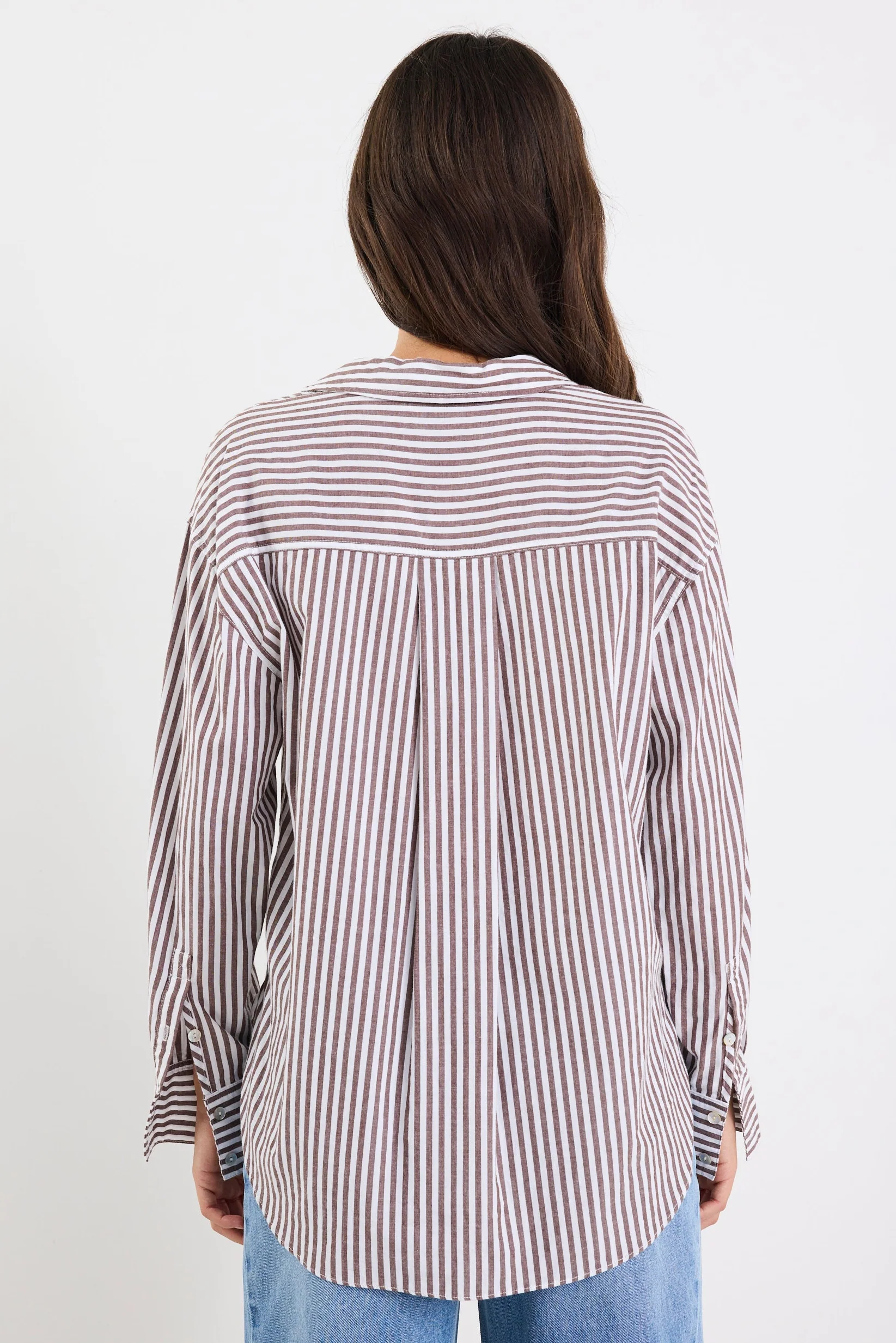 You Got This Chocolate Stripe Oversized Shirt - Image 5