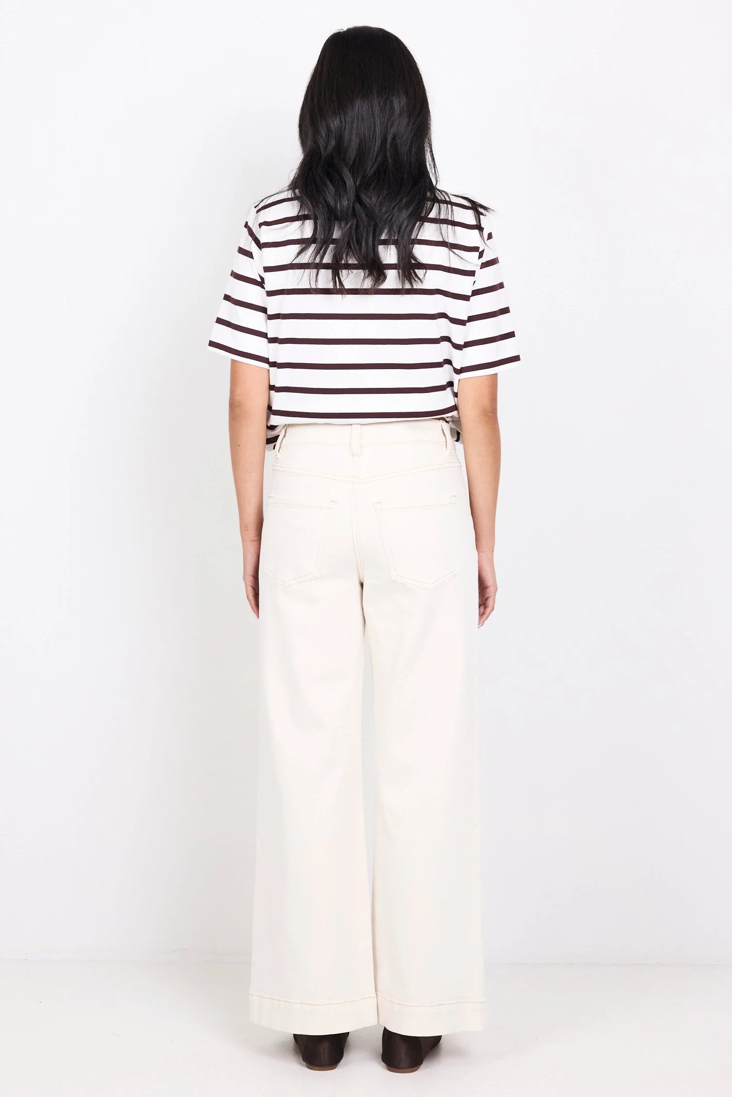 Zoey Ecru Petite High Rise Wide Leg Pocket Jean - Image 7