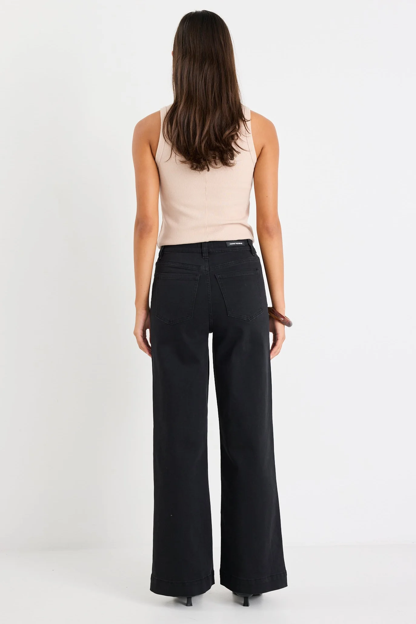 Zoey Black Denim High Rise Wide Leg Pocket Jean - Image 5