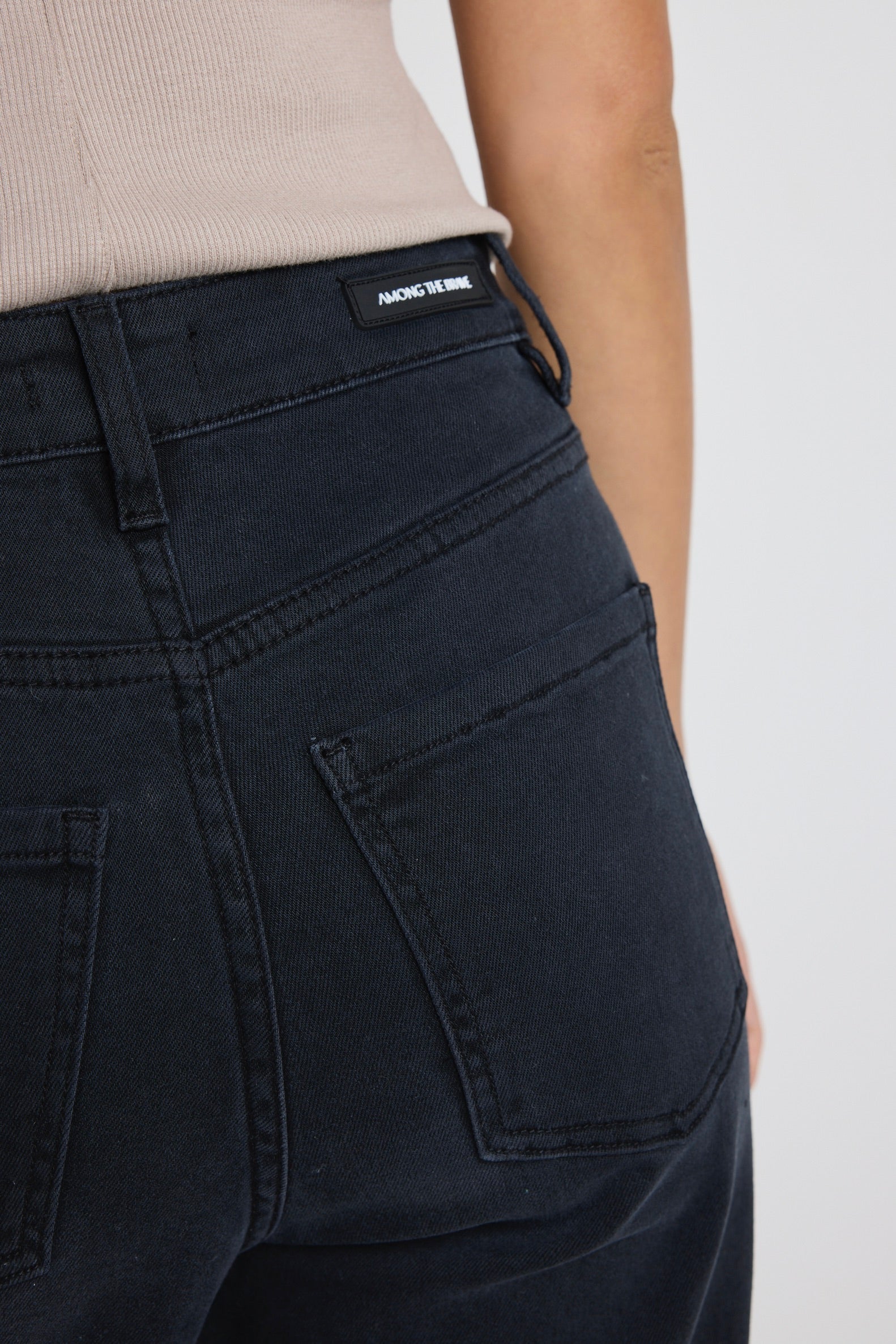 Zoey Black Denim High Rise Wide Leg Pocket Jean - Image 6