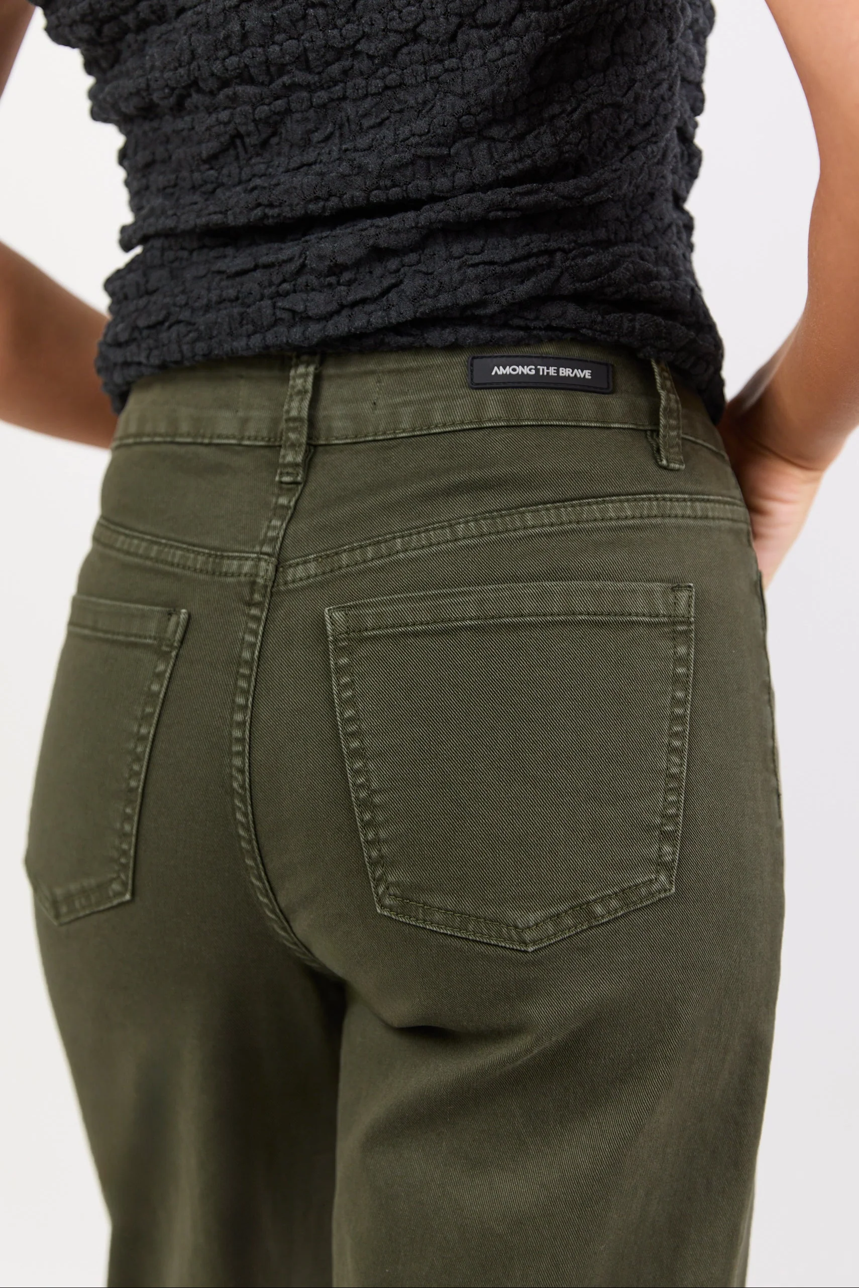 Zoey Dark Khaki High Rise Wide Leg Pocket Jean - Image 6
