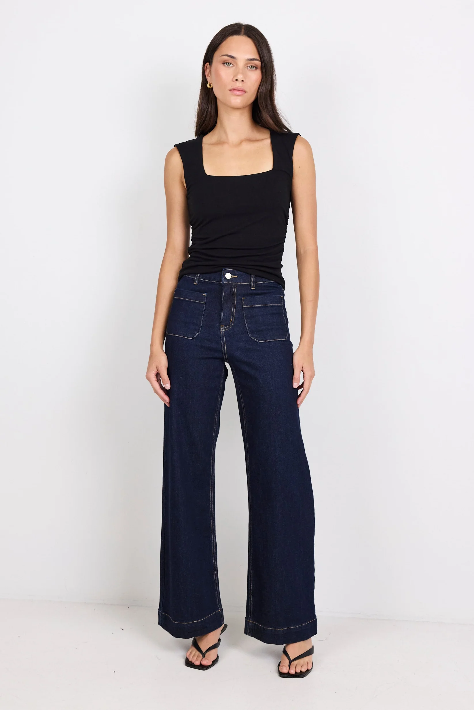 Zoey Indigo High Rise Wide Leg Pocket Jean - Image 4